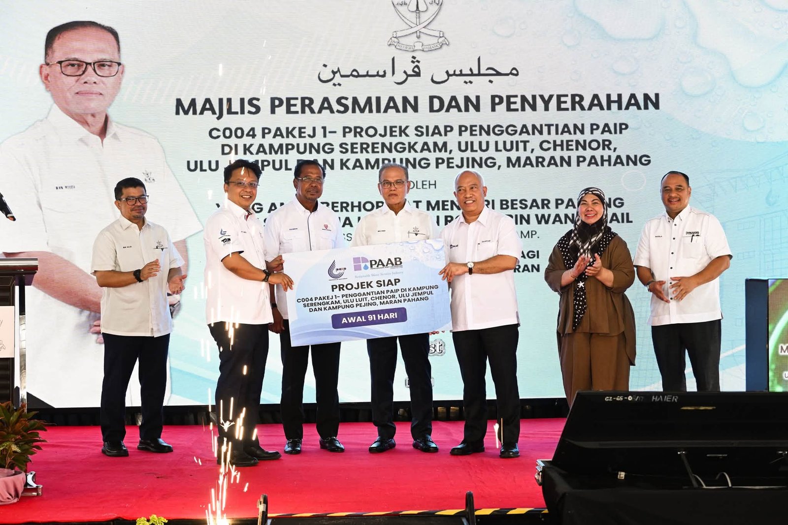 Projek ganti paip dI Maran RM11.72 juta siap 91 hari awal
