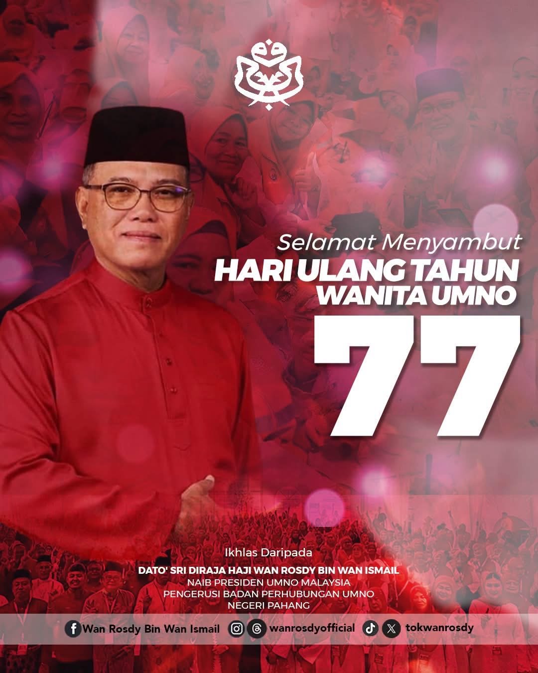 Wanita UMNO 77 Tahun Kekal Nadi Perjuangan Parti – Naib Presiden UMNO