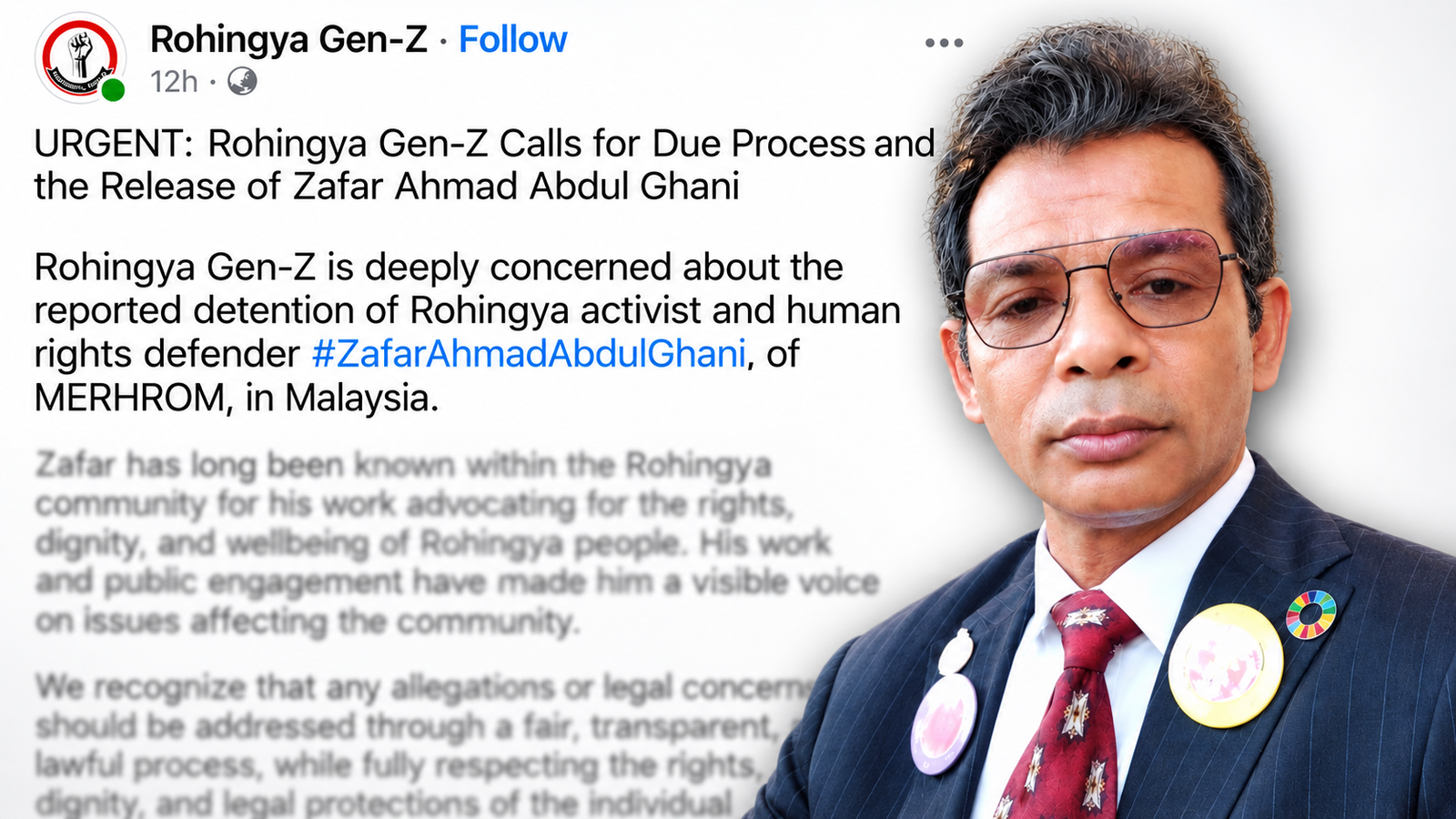 Rohingya Gen-Z Gesa Aktivis Zafar Ahmad Dibebaskan