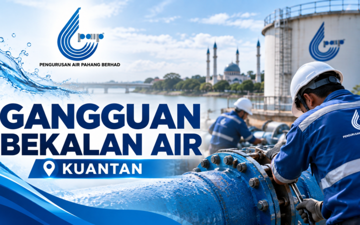 13,500 Akaun Terjejas, Bekalan Air Terputus 12 Jam di Kuantan Esok